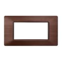 Plaque compatibles Vimar Plana 4 modules plastique couleur bronze satiné Ettroit EV85410