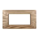 Plaque compatibles Vimar Plana 4 modules plastique couleur or satiné Ettroit EV85411