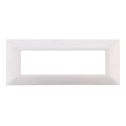 Plaque compatibles Vimar Plana 7 modules plastique couleur blanc satiné Ettroit EV85601