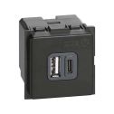 USB-ladegerät typ A und C Bticino Living Now K4287C2