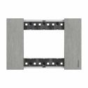 Abdeckrahmen Bticino Living Now 3 Module, farbe stahl KA4803ZG
