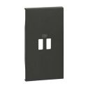 Cover Bticino Living Now for USB chargers 2 modules black KG12C