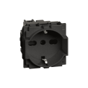 Steckdose BTicino Living Now deutscher standard in zwei center konfiguration 2 module - schwarz KG4140A16