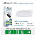 Emergency LED lamp V-TAC 3.8W 110LM IP40 with Recessed / ceiling box VT-511 - SKU 8383 SA SE TYPE BEGHELLI 1499
