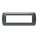 Cover plate Living International 7 modules - Dark steel L4807AC