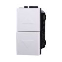 ETTROIT Pulsante doppio 1P+1P NO saliscendi tapparella compatibile Bticino Livinglight/international colore bianco LB1202