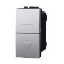 ETTROIT Pulsante doppio 1P+1P NO saliscendi compatibile Bticino Livinglight colore tech grigio - LG1202