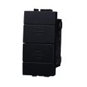 ETTROIT Pulsante doppio 1P+1P NO saliscendi tapparella compatibile Bticino Livinglight / INTERNATIONAL colore nero LN1202