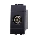 Prise coaxiale TV Direct connecteur mâle compatible Bticino Livinglight couleur noir
