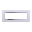 Ettroit Plaque compatible Bticino Livinglight 7 modules verre blanc - LN84701