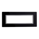 Ettroit Plaque compatible Bticino Livinglight 7 modules en verre, coloris noir - LN84702