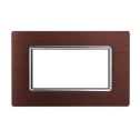 Ettroit Plaque compatible Bticino Livinglight 4 modules aluminium couleur bronze - LN86410