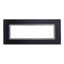 Ettroit Plaque compatible Bticino Livinglight 7 modules aluminium coloris noir - LN86702