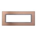 Ettroit Plaque compatible Bticino Livinglight 7 modules aluminium couleur or - LN86711