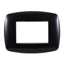 Ettroit Plaque compatible Bticino Livinglight 3 modules slim plastique, coloris noir - LN87302