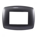Ettroit placca compatibile Bticino Livinglight 3 moduli plastica slim colore acciaio scuro - LN87307