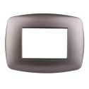 Ettroit placca compatibile Bticino Livinglight 3 moduli plastica slim colore titanio - LN87308