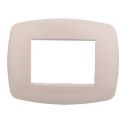 Ettroit placca compatibile Bticino Livinglight 3 moduli plastica slim colore sabbia - LN87309