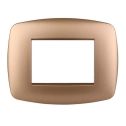 Ettroit placca compatibile Bticino Livinglight 3 moduli plastica slim colore oro - LN87311