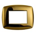 Ettroit placca compatibile Bticino Livinglight 3 moduli plastica slim colore oro lucido - LN87312