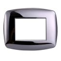 Ettroit placca compatibile Bticino Livinglight 3 moduli plastica slim colore cromato lucido - LN87313