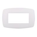 Ettroit placca compatibile Bticino Livinglight 4 moduli plastica slim colore bianco - LN87401