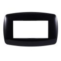 Ettroit placca compatibile Bticino Livinglight 4 moduli plastica slim colore nero - LN87402