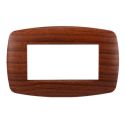Ettroit placca compatibile Bticino Livinglight 4 moduli plastica slim colore radica - LN87403