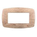Ettroit placca compatibile Bticino Livinglight 4 moduli plastica slim colore legno chiaro - LN87404