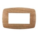 Ettroit placca compatibile Bticino Livinglight 4 moduli plastica slim colore legno scuro - LN87405