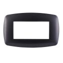 Ettroit placca compatibile Bticino Livinglight 4 moduli plastica slim colore acciaio scuro - LN87407