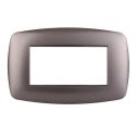 Ettroit placca compatibile Bticino Livinglight 4 moduli plastica slim colore titanio - LN87408
