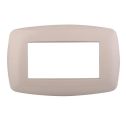 Ettroit placca compatibile Bticino Livinglight 4 moduli plastica slim colore sabbia - LN87409