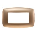 Ettroit placca compatibile Bticino Livinglight 4 moduli plastica slim colore oro - LN87411