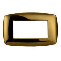 Ettroit placca compatibile Bticino Livinglight 4 moduli plastica slim colore oro lucido - LN87412