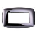 Ettroit placca compatibile Bticino Livinglight 4 moduli plastica slim colore cromato lucido - LN87413
