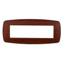 Ettroit placca compatibile Bticino Livinglight 7 moduli plastica slim colore radica - LN87703