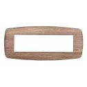Ettroit placca compatibile Bticino Livinglight 7 moduli plastica slim colore legno chiaro - LN87704