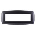Ettroit placca compatibile Bticino Livinglight 7 moduli plastica slim colore acciaio scuro - LN87707