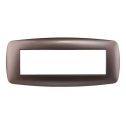 Ettroit placca compatibile Bticino Livinglight 7 moduli plastica slim colore acciaio bronzo - LN87710