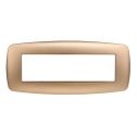 Ettroit placca compatibile Bticino Livinglight 7 moduli plastica slim colore oro - LN87711