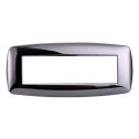 Ettroit placca compatibile Bticino Livinglight 7 moduli plastica slim colore cromato lucido - LN87713
