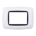 Ettroi placca compatibile Bticino Livinglight 3 moduli plastica bombata colore bianco - LN88301