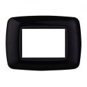 Ettroit-kompatible Bticino Livinglight 3-Modul-abgerundete Kunststoffplatte, schwarze Farbe – LN88302