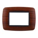Ettroit Bticino Livinglight kompatible Platte mit 3 Modulen, runder Kunststoff in Bruyèrefarbe – LN88303