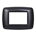 Ettroit placca compatibile Bticino Livinglight 3 moduli plastica bombata colore grafite acciaio scuro - LN88307