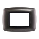Placca compatibile Bticino Livinglight 3 moduli plastica bombata colore titanio