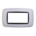 Ettroit placca compatibile Bticino Livinglight 4 moduli plastica bombata colore bianco - LN88401