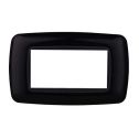 Ettroit placca compatibile Bticino Livinglight 4 moduli plastica bombata colore nero - LN88402