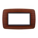 Ettroit placca compatibile Bticino Livinglight 4 moduli plastica bombata colore radica - LN88403